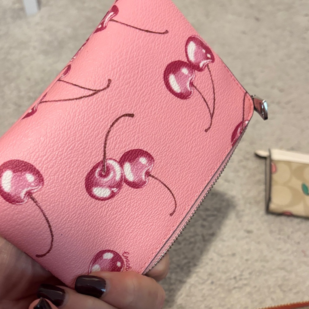 Bundle Coach Wallet and Pouch Set with Cherry and Strawberry Prints - Picture 6 of 9